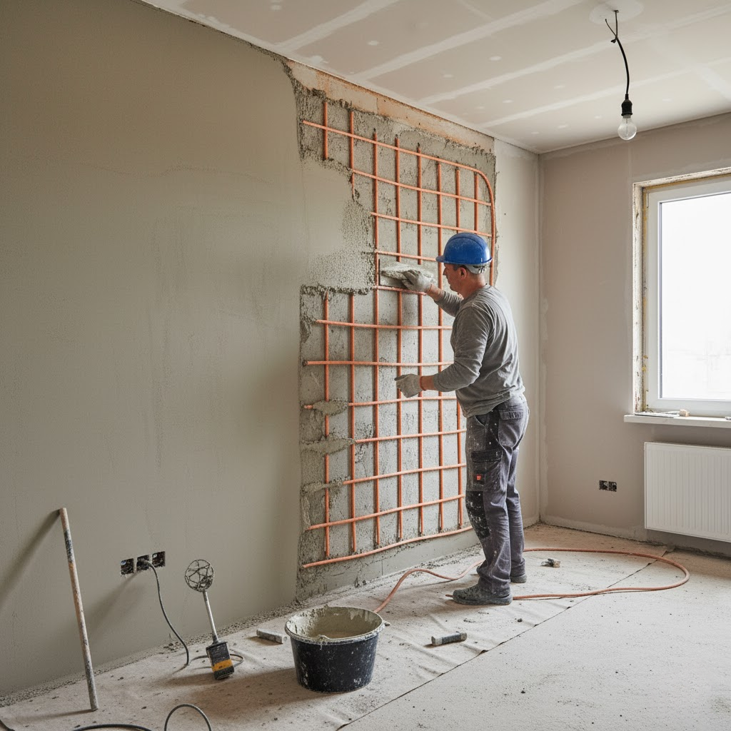 Tynk ogrzewania ściennego